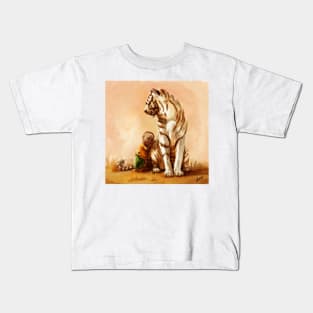 Kid with a tiger Kids T-Shirt